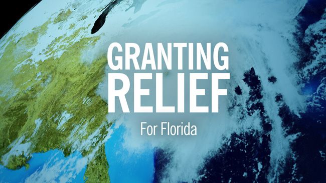 earth with "Granting Relief for Florida"