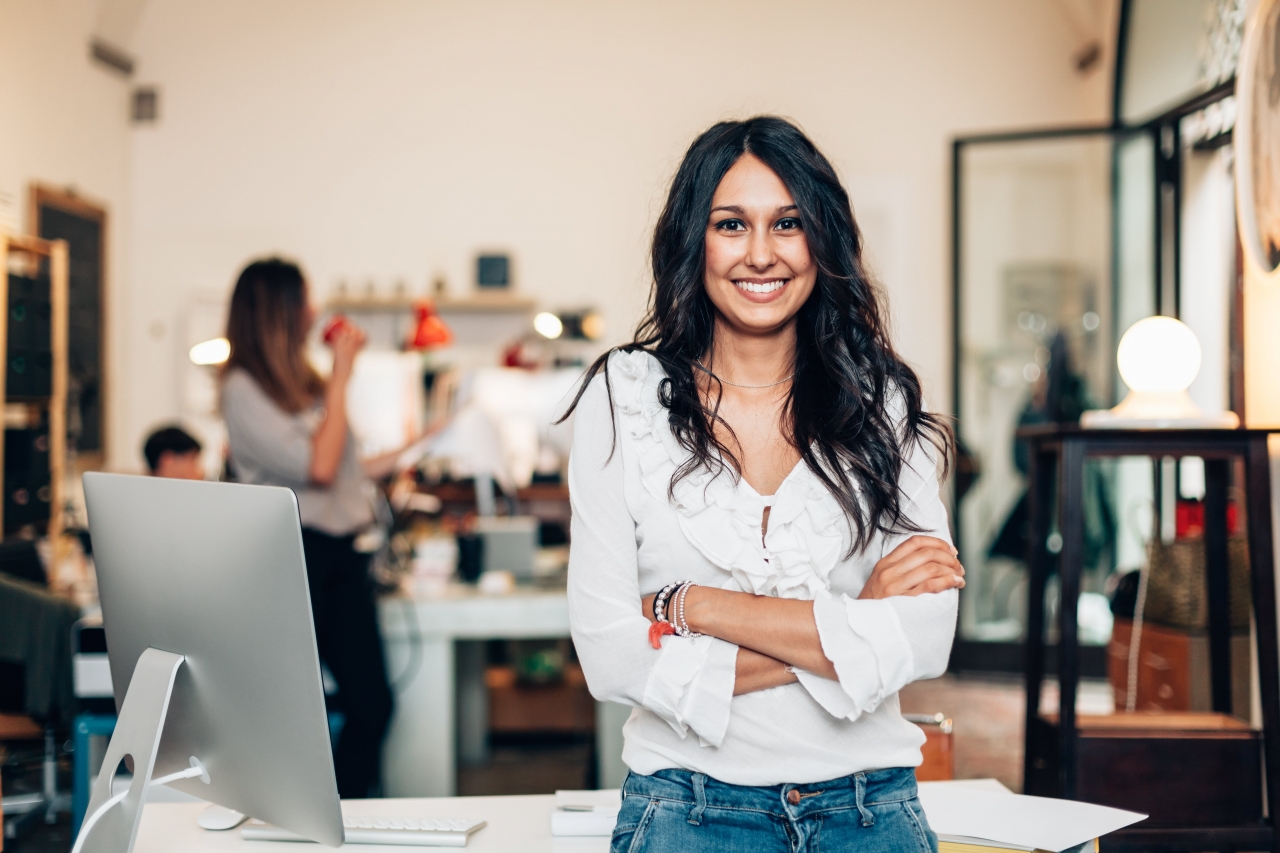 image of a young woman in office