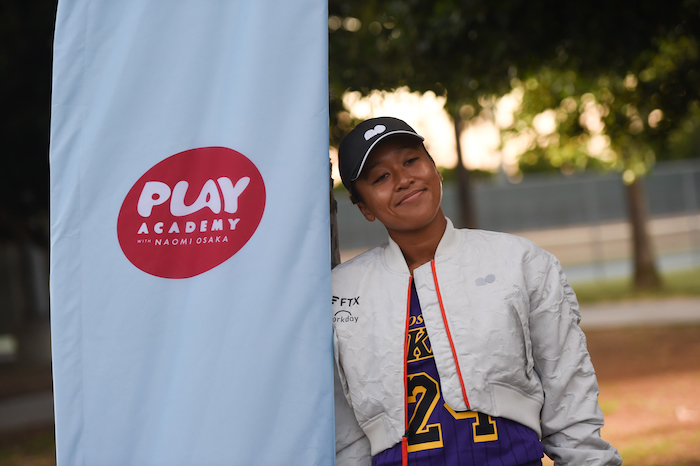Naomi Osaka visits Play Academy with Naomi Osaka program in Carson, Los Angeles. Photo Credit: Getty Images for Laureus