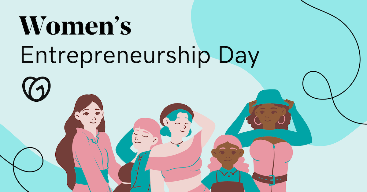 Women's Entrepreneurship Day with group of cartoon style women