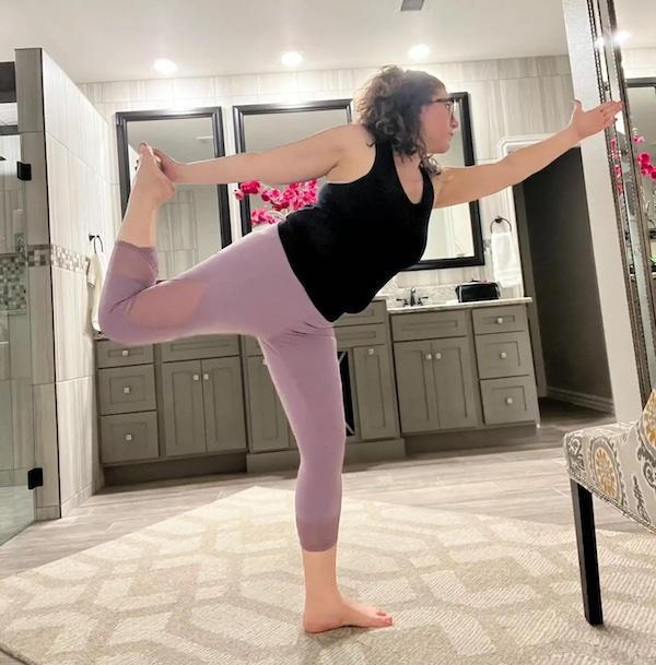 Sarah Smith doing yoga
