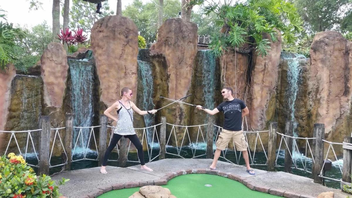 Heather fencing at the mini golf course.