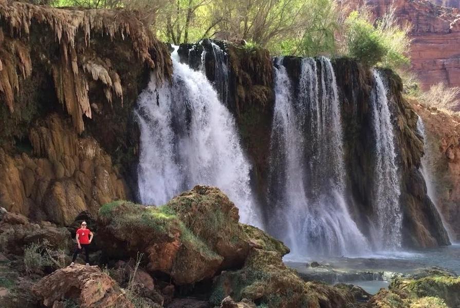 Christie Hammerle by a waterfall