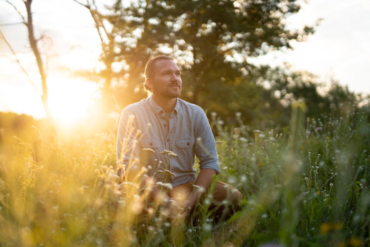 Tim Clemens in a field.