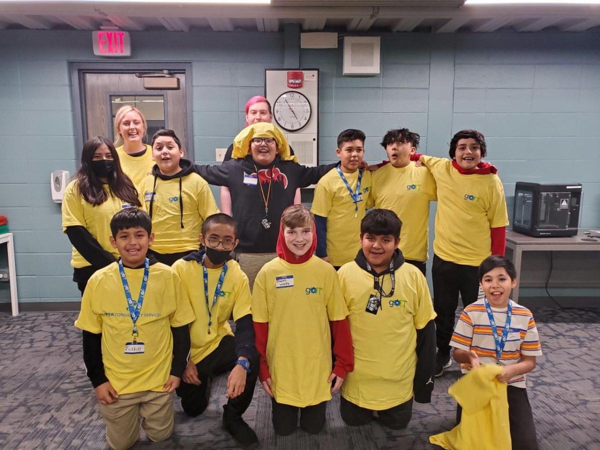 Group of children in yellow tshirts