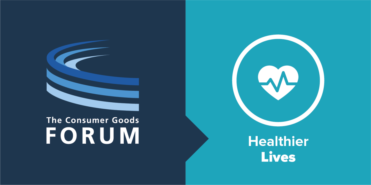 The consumer goods forum and Healthier lives logos