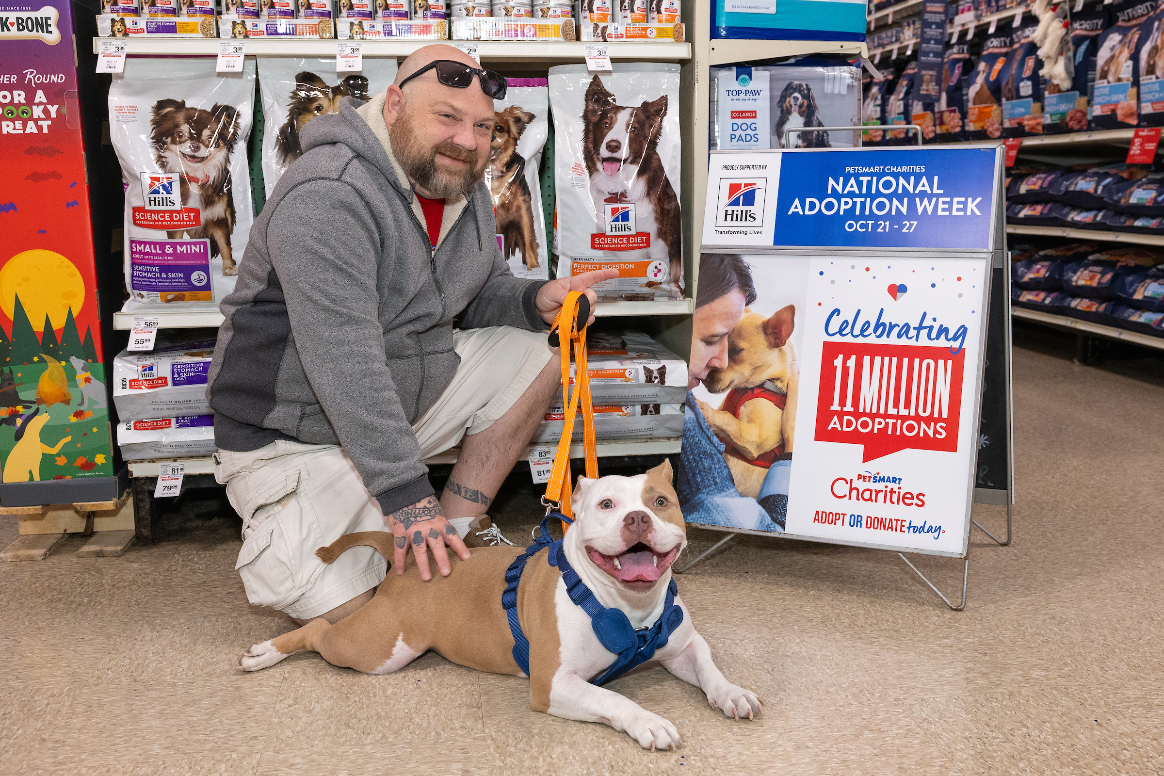 Sammy the dog, the 11 millionth adoption through PetSmart Charities' Adoption Week events.