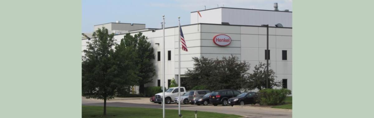 Exterior of Henkel's Elgin facility.