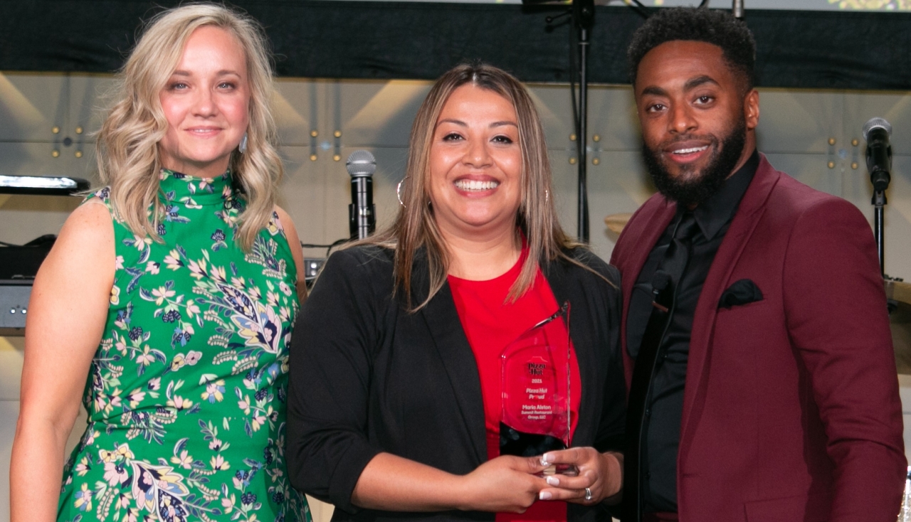 Maria Alston with Chief People Officer Jamie Harrison and Chief Operations Officer Chequan Lewis