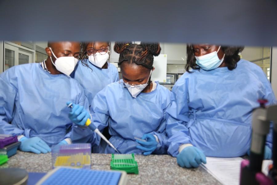 Scientists in Africa being trained in genomics.