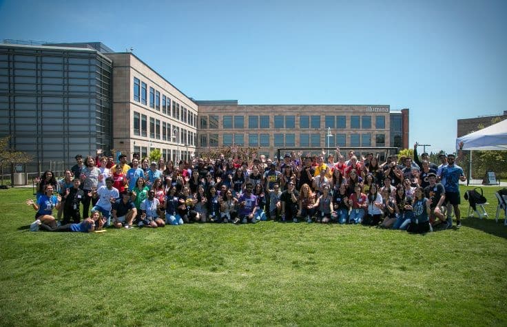 group of interns outdoors