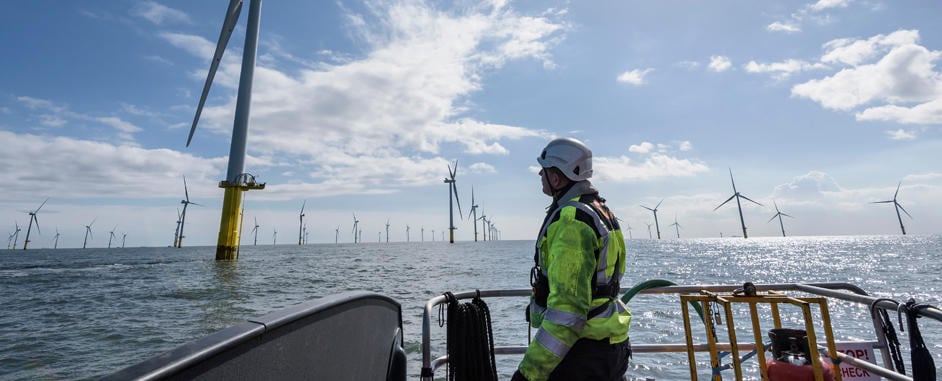 Employee at offshore wind farm
