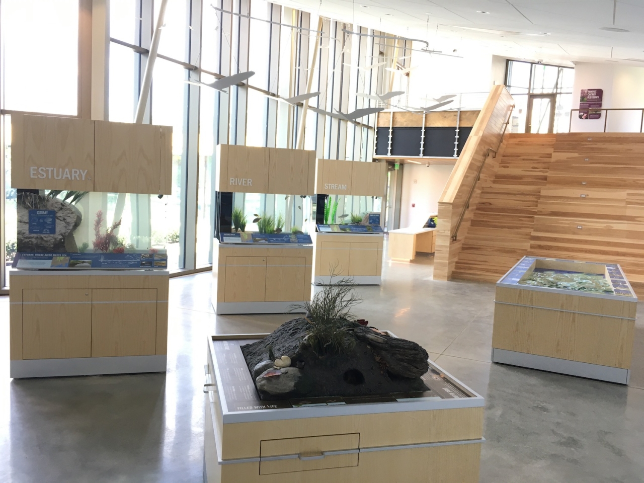 Displays inside the Whittingham Discovery Center educate visitors about local ecosystems. 