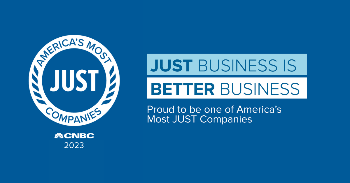JUST Business is Better Business logo.
