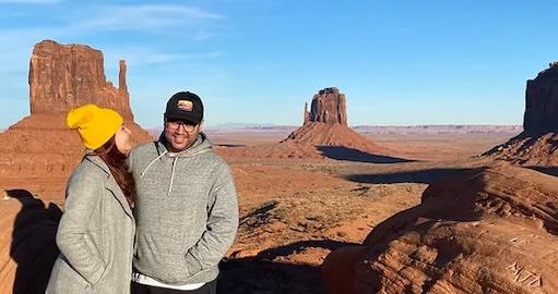Jacob Rodriguez and his wife in the desert.