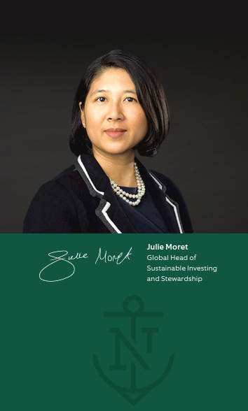 profile of Julie Moret, her signature and title above the Northern Trust logo