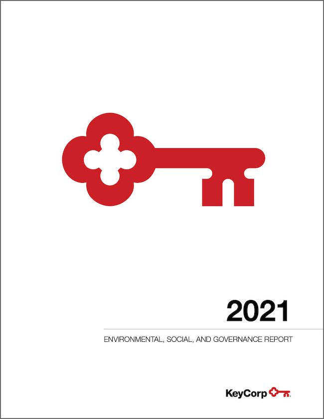KeyCorp 2021 Environmental, Social and Governance Report. Key logo.