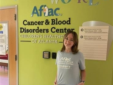 Katie, a patient at the Aflac Cancer and Blood Disorders Center of Children’s Healthcare of Atlanta.