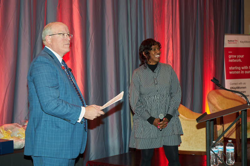 Jackie Joyner-Kersee shown with Steve Fournier at Key4Women Forum.