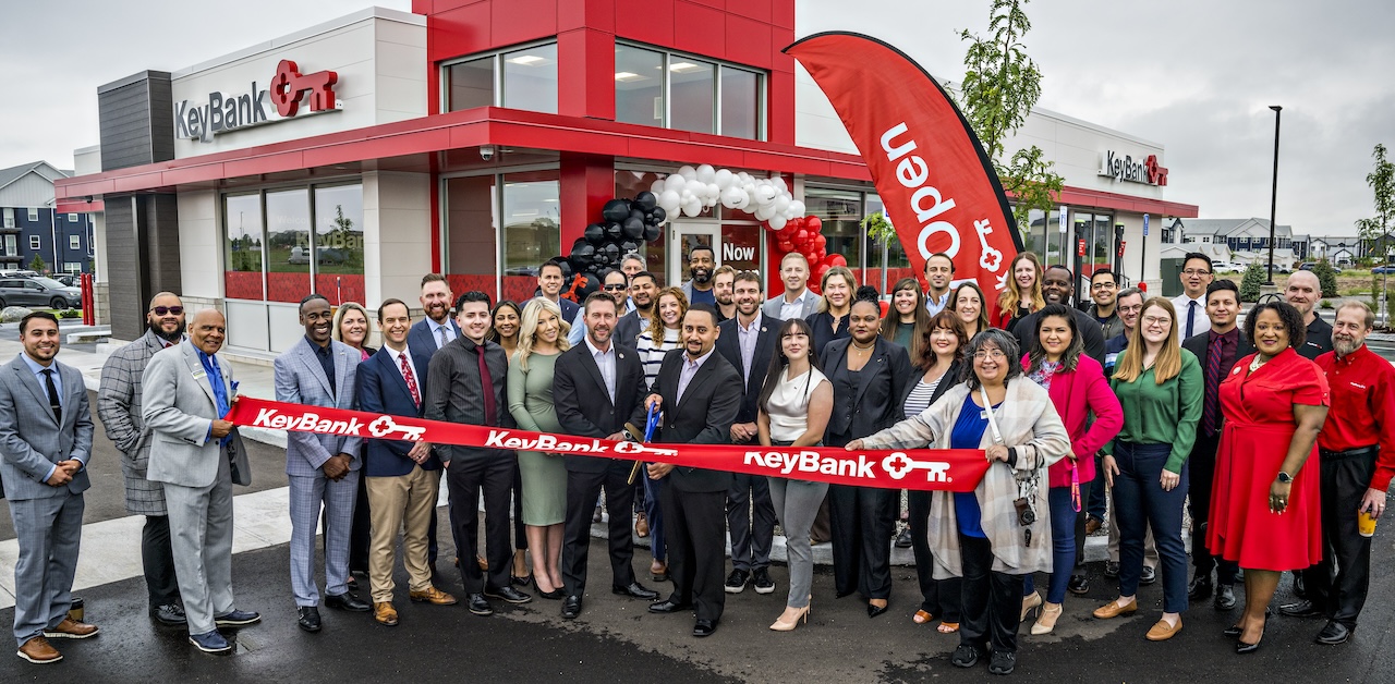 KeyBank leaders shown opening a new branch in Denver, Colorado.