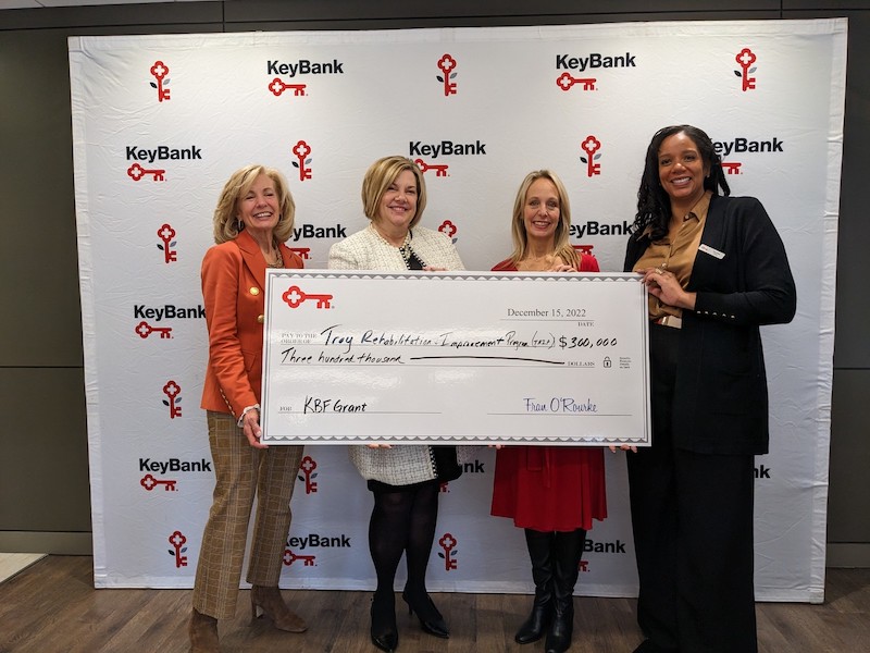 KeyBank presents check to TRIP team for $300,000.