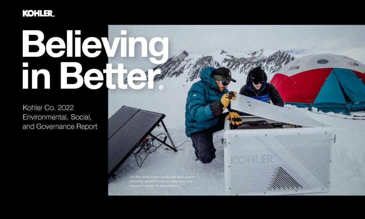 Kohler ESG report cover