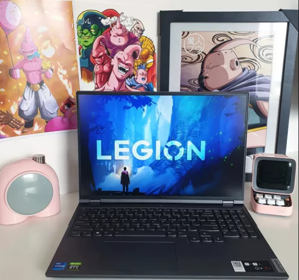 Open laptop on a desk