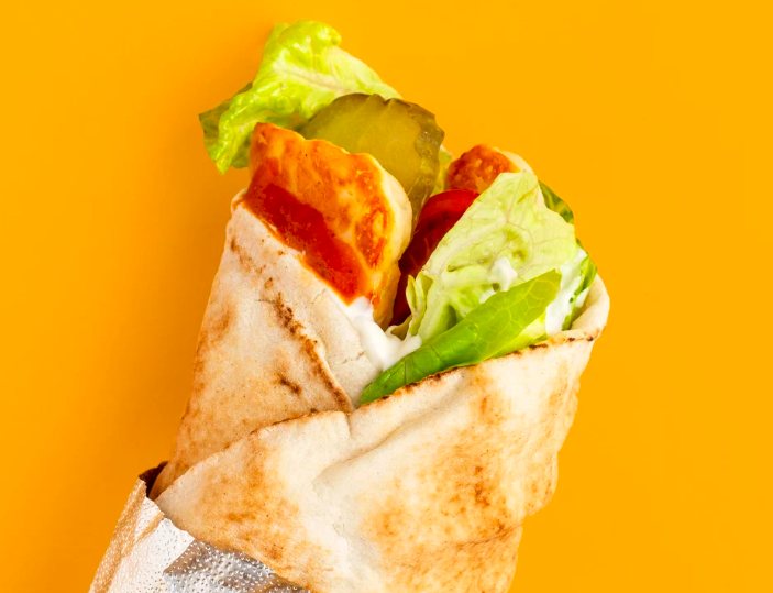 The grilled halloumi wrap is among the more creative options at Leon