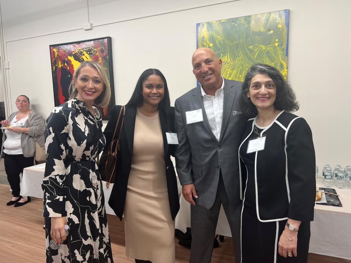  From left – KeyBank Area Retail Leader Elona Shape, White Plains Branch Manager Maria Bassallo, Market President John Manginelli and Lifting Up Westchester CEO Anahaita Kotval at the Job Central ribbon cutting event.
