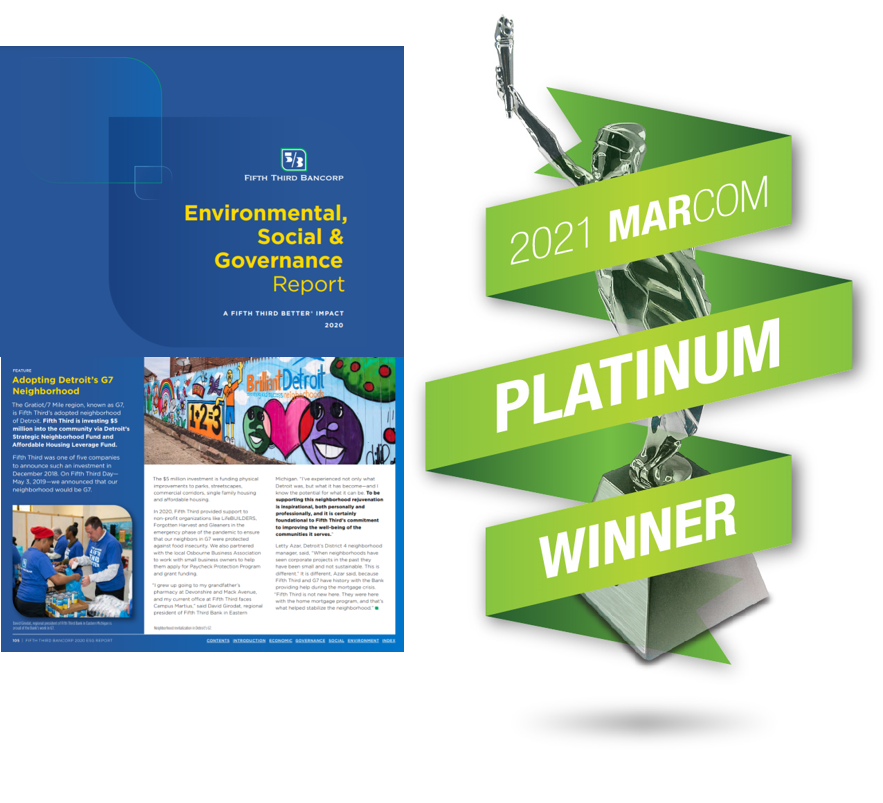 report cover and award logo