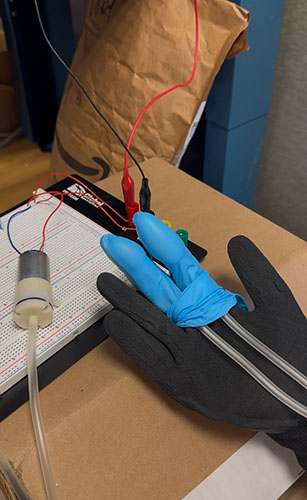 Glove with balloons