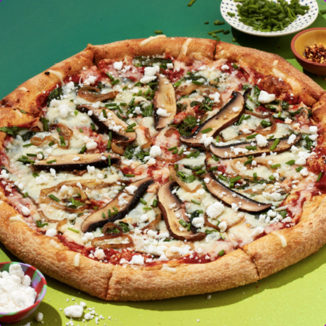 Miss Mushroom Vegan Pizza at Mellow Mushroom - new plant-based foods for 2024