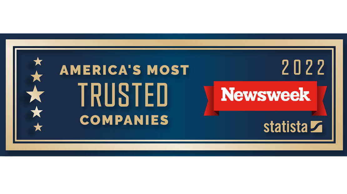 "America's Most Trustworthy Companies by Newsweek 2022" banner