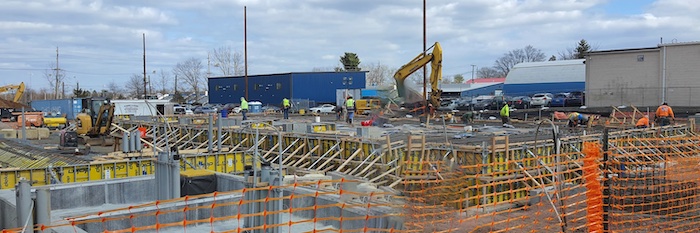 Photo of a substation under construction.