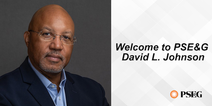 Photo of David L. Johnson; Welcome to PSE&G David L. Johnson.