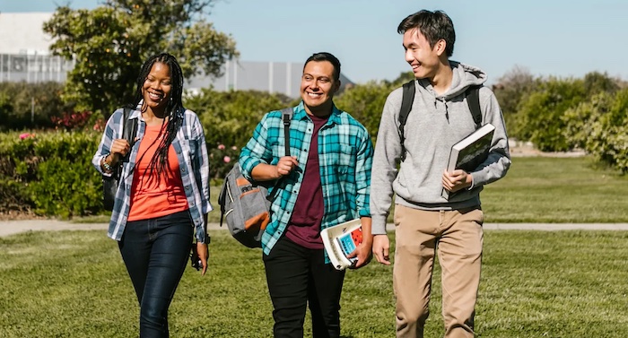 students outside