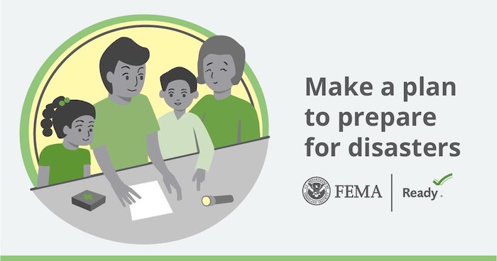 Make a plan to prepare for disasters. PSEG, FEMA.