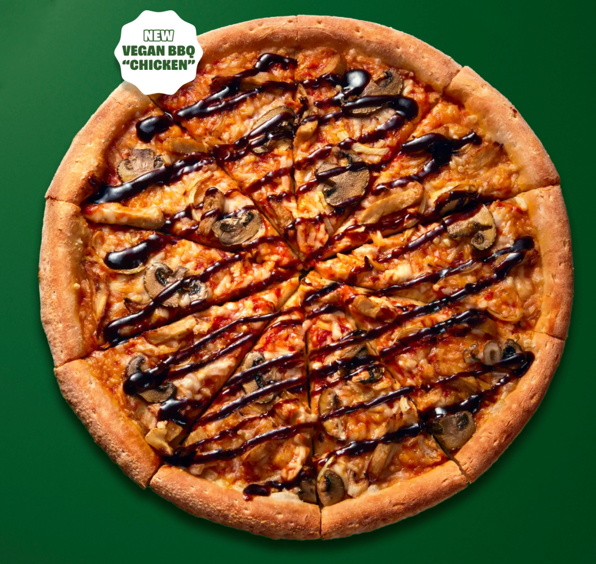 Papa Johns UK new vegan barbecue chicken pizza - new plant-based foods for 2024