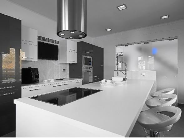 White and grey kitchen 
