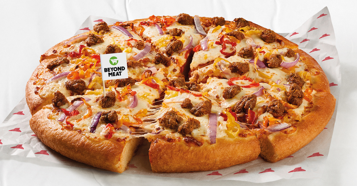 Pizza Hut pizza with Beyond Sausage - new plant-based foods