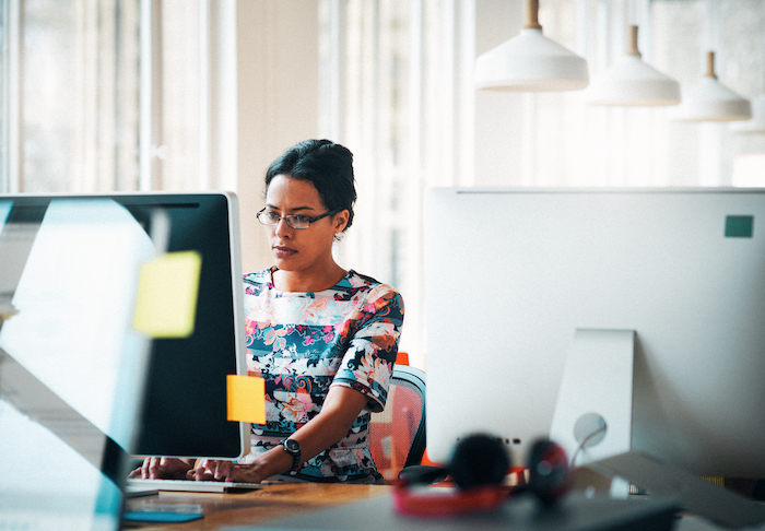 employee working at desk