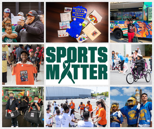 Sports Matter: Collage showing kids participating in sports.