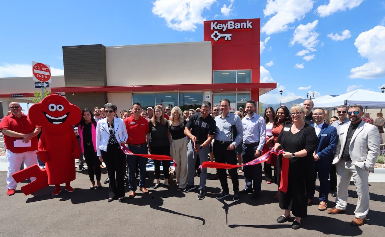 Ribbon cutting ceremony at new KeyBank branch in Northgate, Colorado.