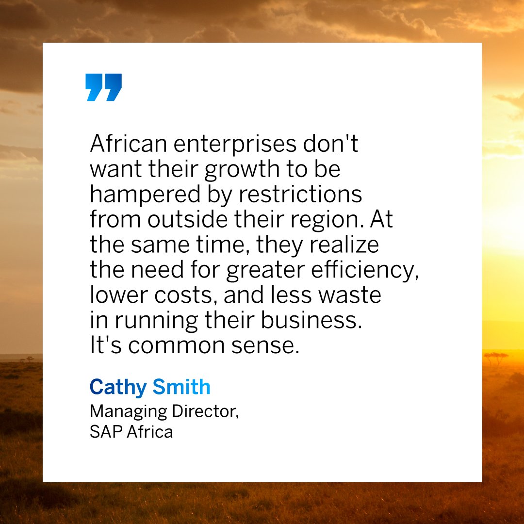 Quote from Cathy Smith, Managing Director, SAP Africa