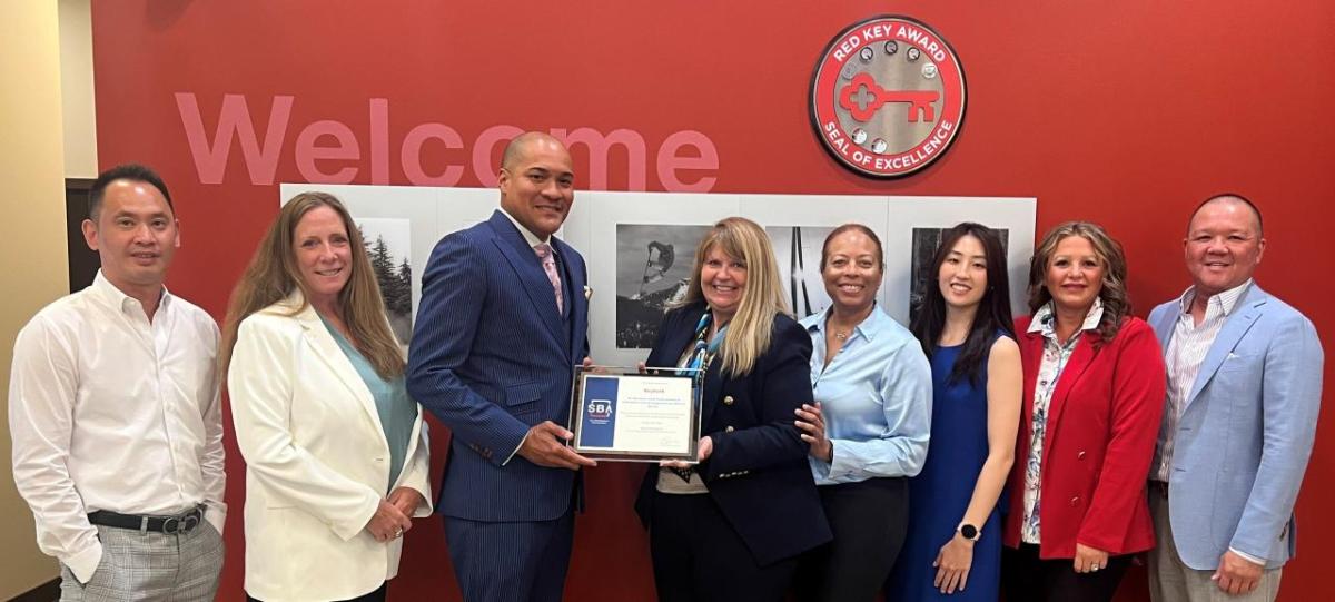 KeyBank team receiving the SBA Award.