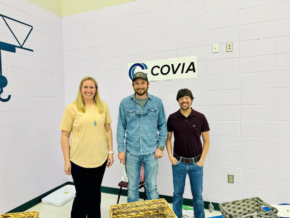 Covia employees pose together