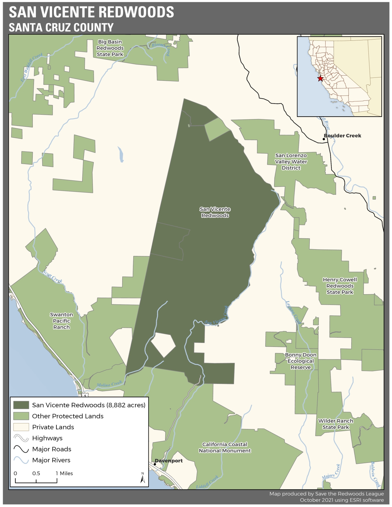 San Vicente Redwoods Map