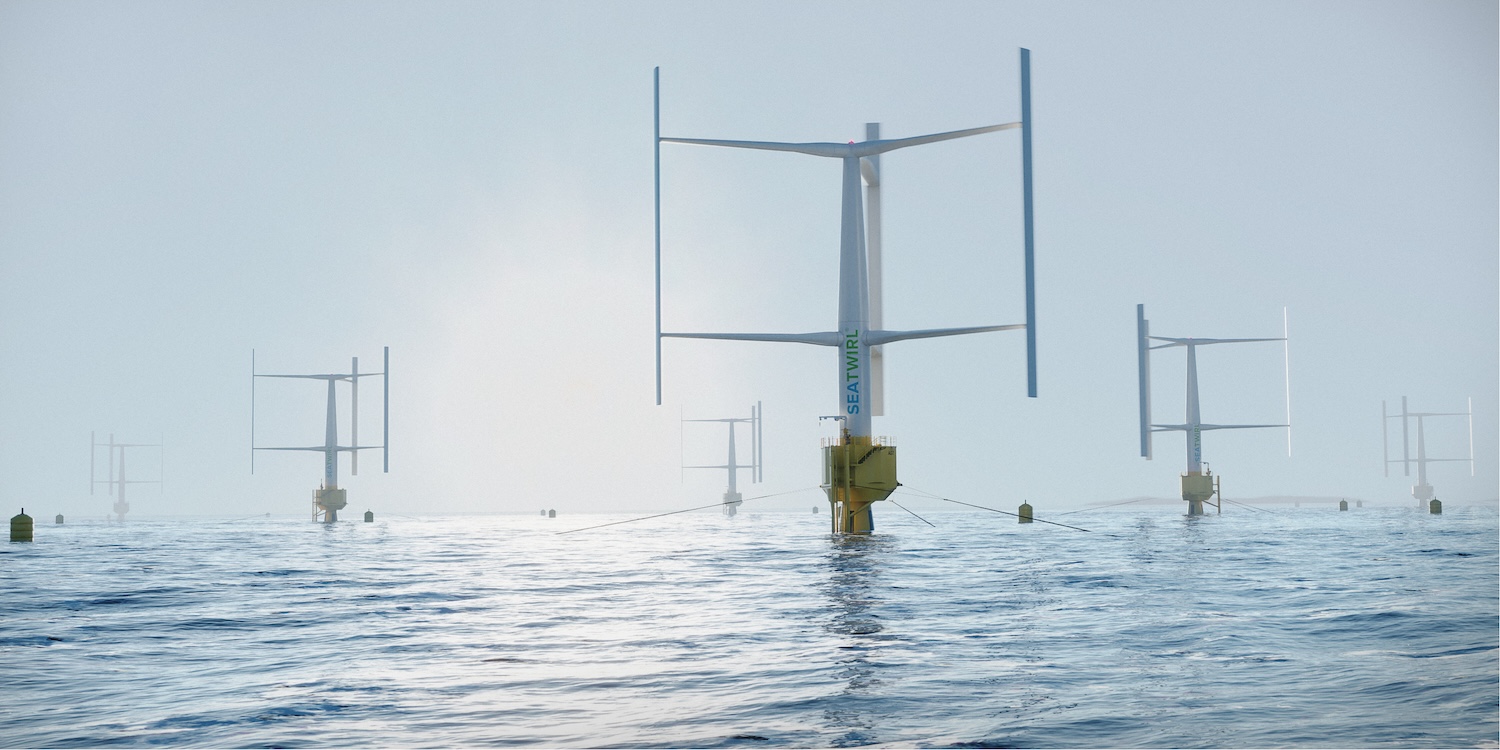 Seatwirl vertical access wind energy turbines out at sea