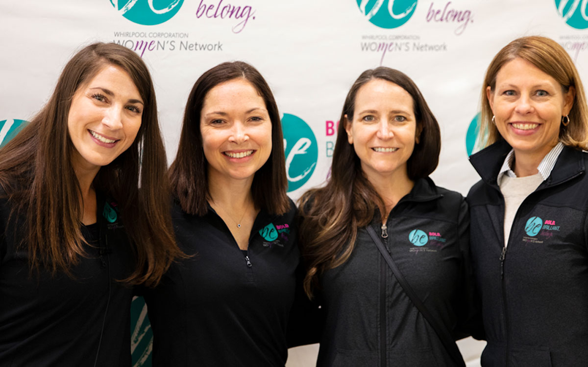 Lynn Moersch (third from left) pictured with recent past and present Whirlpool Women’s Network leaders.