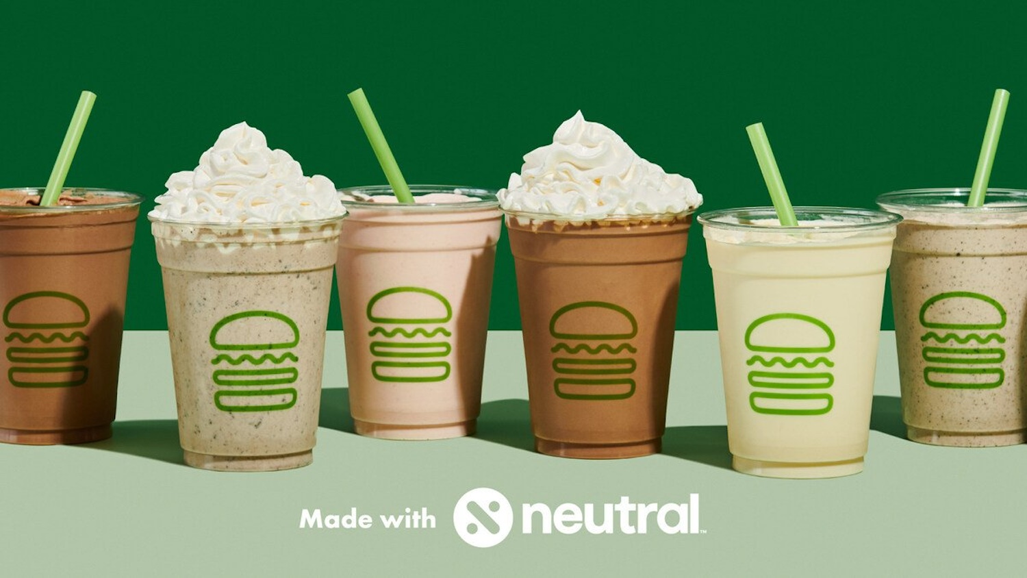 An array of Shake Shack's milkshakes, which now use carbon neutral milk. 